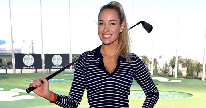 Paige Spiranac practices golf in non-traditional pink outfit, Internet claims 'LPGA would break out'