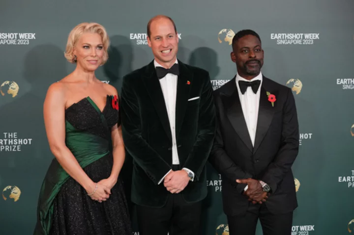 Celebrities join Prince William on the Singapore green carpet for his Earthshot Prize awards