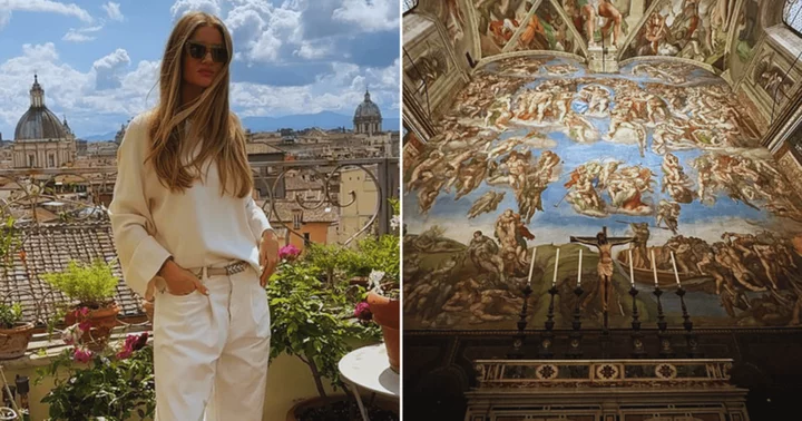 Rosie Huntington-Whiteley in trouble with the Vatican after posting pic of Sistine Chapel ceiling