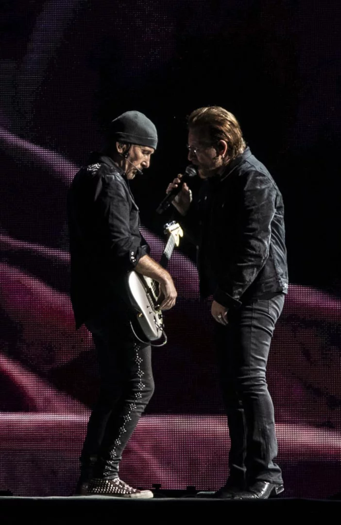 With or Without Poppadoms: U2's Bono and The Edge went incognito while sitting down for a budget curry at a popular chain