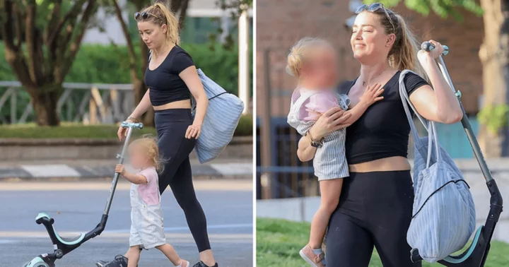 Amber Heard grins from ear to ear during outing with daughter Oonagh Paige after leaving Hollywood