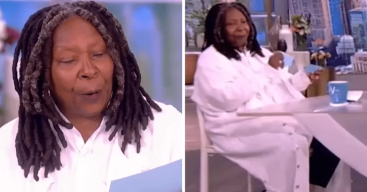 'The View' host Whoopi Goldberg skates on thin ice as she snaps and tears cue cards mid-segment