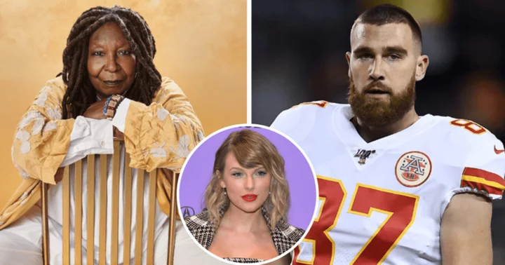 The View's Whoopi Goldberg mispronounces Travis Kelce's name in on-air gaffe as co-hosts discuss Taylor Swift's rumored flame