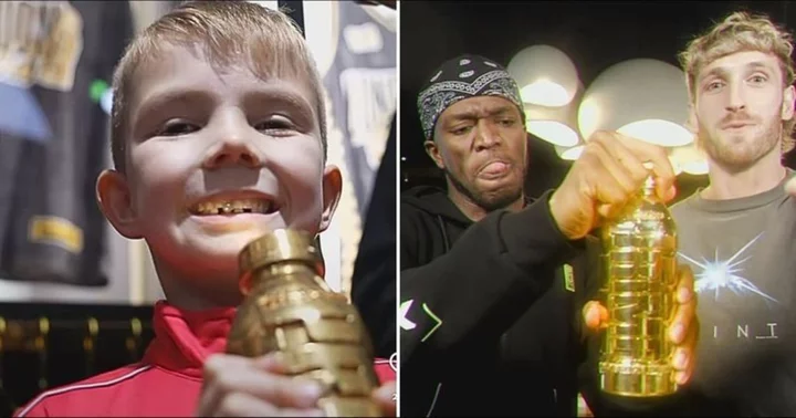 Young boy gets solid gold worth $500K for winning Logan Paul & KSI's 'Golden Prime' challenge, Internet calls it 'insane event'