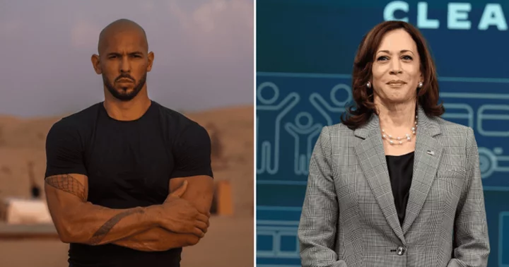 Andrew Tate dubs Kamala Harris 'incompetent' accusing vice president of playing 'race card', trolls call him 'woman abusing wussy'